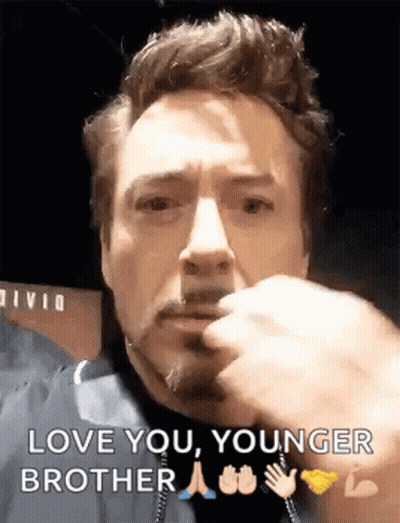 Man Face Saying Love You Younger Brother GIF