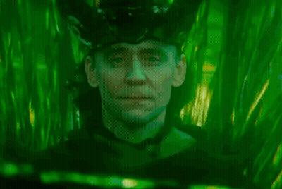Man Face With Green Background And Glowing Light GIF
