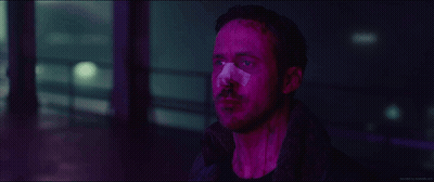 Man Face With Purple And Green Lights GIF