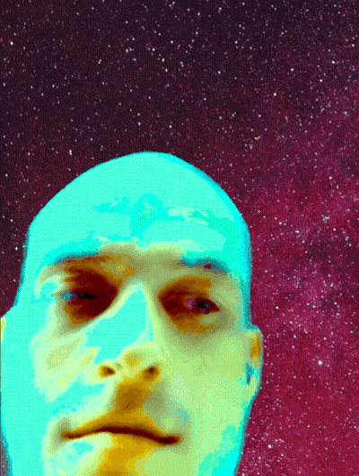 Man Face With Starry Background GIF