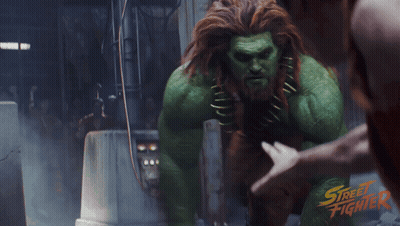 Man Face With Street Fighter Text GIF
