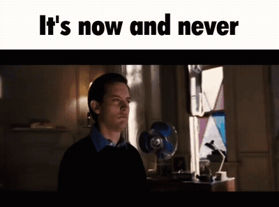 Man Facing Fan It's Now And Never GIF