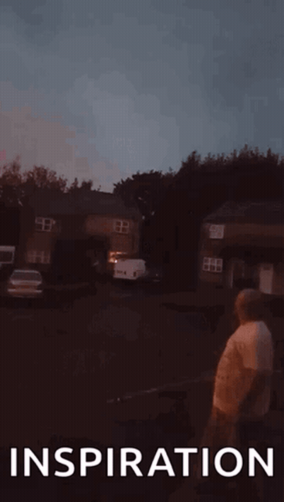 Man Facing Tornado In Parking Lot Inspiration GIF