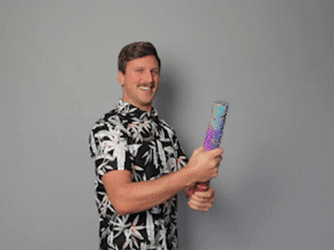 Man Falling Confetti Poppers GIF