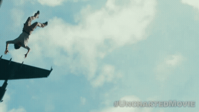 Man Falling From Plane #Uncharted Movie GIF