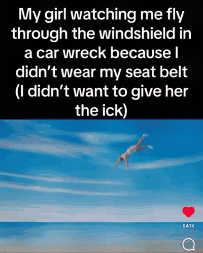 Man Falling Through Car Windshield GIF