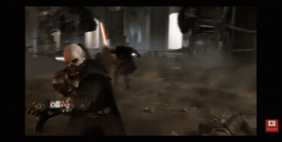 Man Fighting Another Man With Lightsaber In Video Game GIF