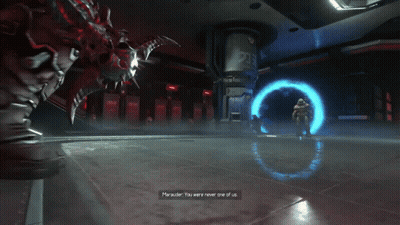 Man Fighting Monster Saying Marauder You Were Never One Of Us GIF