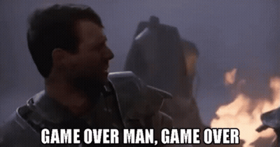Man Fire Saying Game Over Man Game Over GIF