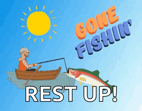 Man Fishing In Boat Gone Fishin GIF