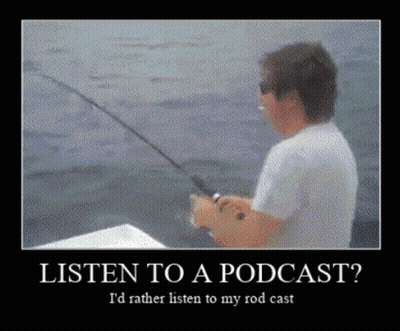 Man Fishing Listen To A Podcast Poster GIF