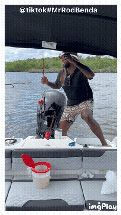 Man Fishing On Boat GIF