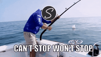 Man Fishing On Boat Can't Stop Won't Stop GIF