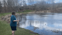 Man Fishing On Lake GIF