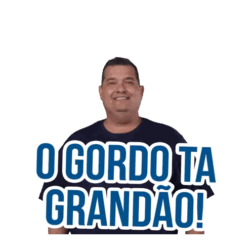 Man Flexing Muscles O Gordo Ta Grandao Sticker