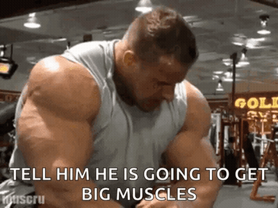 Man Flexing Muscles Saying Tell Him Big Muscles GIF