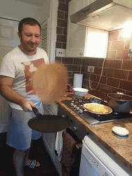 Man Flipping Pancake GIF