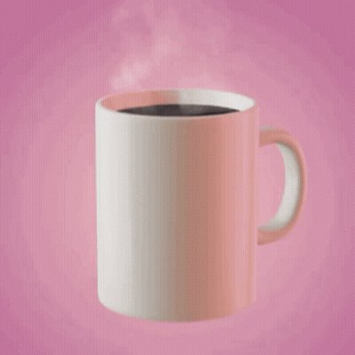 Man Floating In Coffee Cup Saying Good Morning GIF