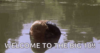 Man Floating In Water Welcome To The Big 10 GIF