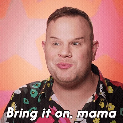 Man Floral Shirt Says Bring It On Mama GIF