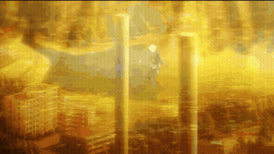 Man Flying Through Air Painting GIF