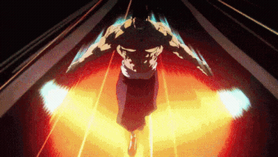 Man Flying Through Cartoon Air GIF