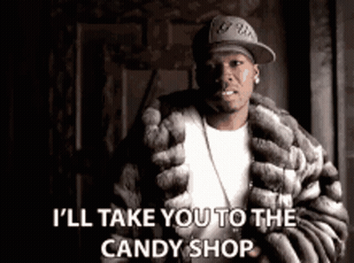 Man Fur Coat Saying I'll Take You Candy Shop GIF