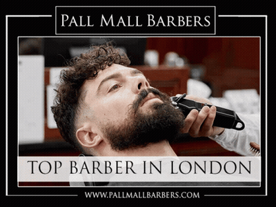 Man Getting Beard Trimmed At Pall Mall Barbers GIF