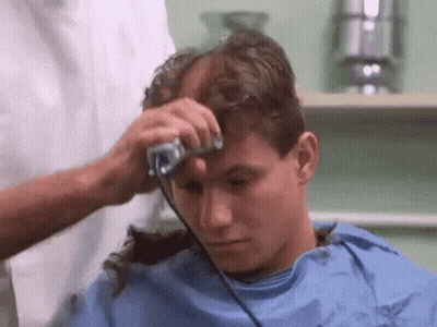 Man Getting Haircut At Barber Shop GIF
