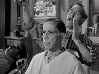 Man Getting Haircut By Barber GIF