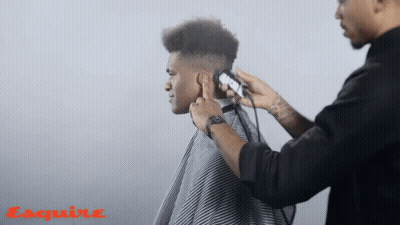 Man Getting Haircut By Barber GIF