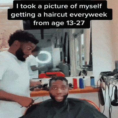 Man Getting Haircut By Barber With Comb GIF