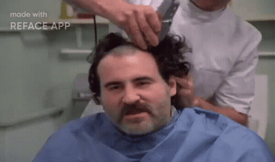 Man Getting Haircut From Barber GIF