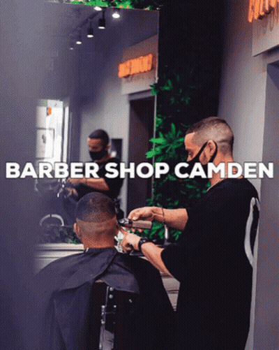 Man Getting Haircut In Camden Barber Shop GIF