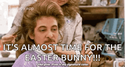Man Getting Haircut Says Almost Time For Easter Bunny GIF