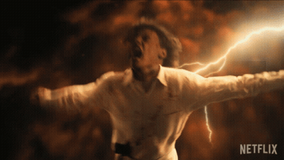 Man Getting Struck By Lightning GIF