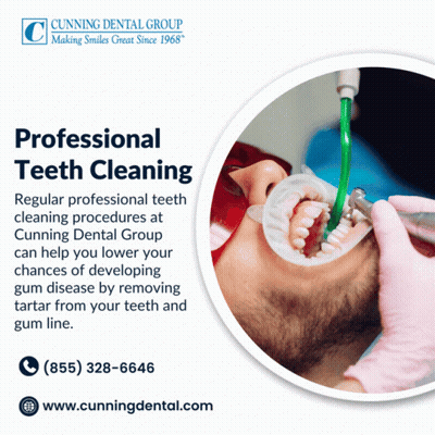 Man Getting Teeth Cleaning At Cunning Dental Group GIF