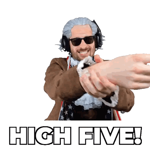 Man Giving High Five Sticker
