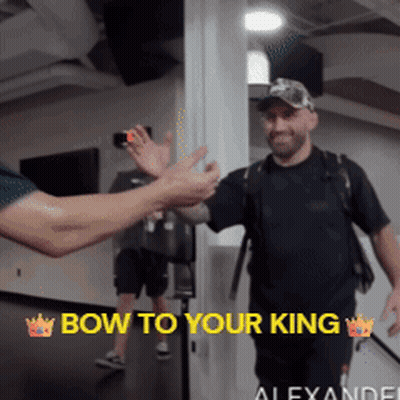 Man Giving High Five Saying Bow To Your King GIF