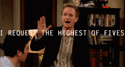 Man Giving High Five Saying I Request The Highest Of Fives GIF