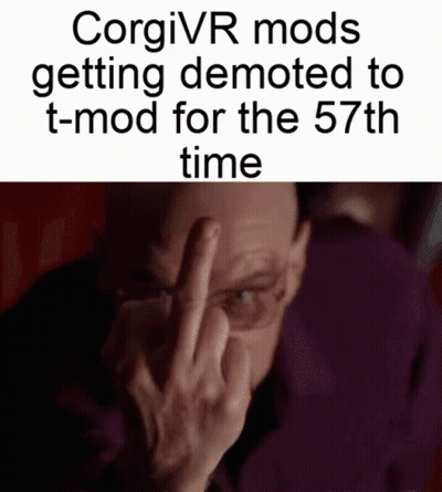 Man Giving Middle Finger Corgivr Mods Demoted to T-Mod 57th Time