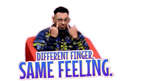 Man Giving Middle Finger Different Finger Same Feeling Sticker