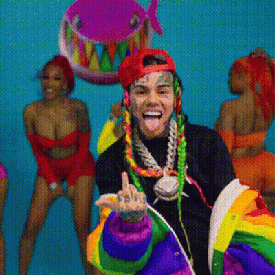 Man Giving Middle Finger In Front Of Bikini Women GIF