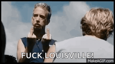Man Giving Middle Finger Saying Fuck Louisville GIF