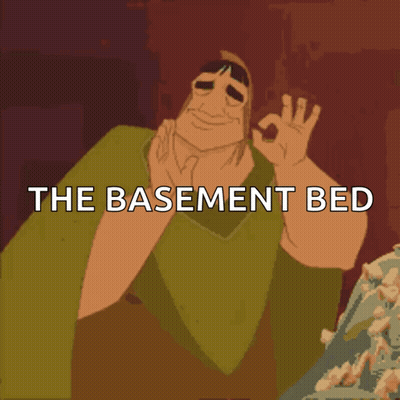 Man Giving OK Sign With Basement Bed GIF