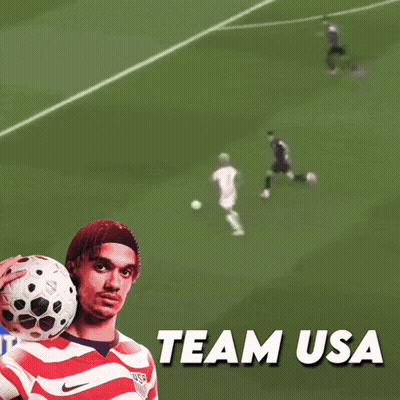Man Giving Peace Sign Next To Soccer Ball With Team USA GIF