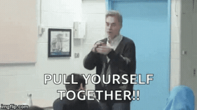 Man Giving Presentation Says Pull Yourself Together GIF