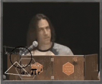 Man Giving Speech In Front Of Chalkboard GIF