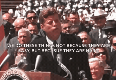 Man Giving Speech We Do These Things Not Because They Are Easy GIF