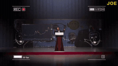 Man Giving Speech With Joe Text GIF